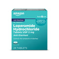 Amazon Basic Care Loperamide Hydrochloride Tablets, 2 mg, Anti-Diarrheal, 24 Count (Pack of 1) (Packaging may vary)