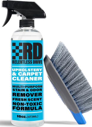 Car Interior Carpet & Upholstery Seat Cleaner — Safe for All Cars — for Carpets, Seats, Floor Mats, Home, Office & More — 16oz Cleaner Kit