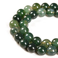 Nancybeads 45pcs 8mm Natural Green Moss Agate Gemstone Round Spacer Loose Stone Beads for Jewelry Making 15.5