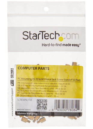 StarTech.com Metal Jackscrew Standoffs #6-32 - Jackscrew standoff - 0.2 in (pack of 50) , TAA (SCREWNUTM)
