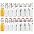 Encheng 8oz Glass Bottles With With Air Tight Lids,Beer Bottles For Home Brewing 250ml,Kombucha Bottles For Beverages,Kefir,Food Storage,Leak Proof,Dishware Safe 16 Pack