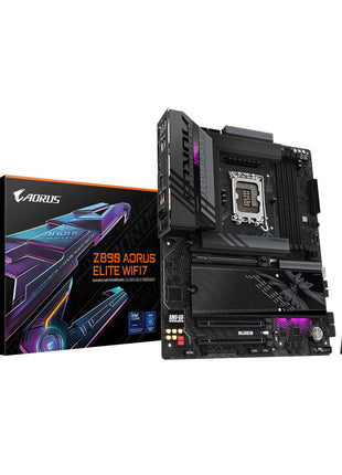 GIGABYTE Z890 AORUS Elite WIFI7 Intel Core Ultra (Series 2) LGA 1851 Motherboard, ATX, DDR5, 4X M.2, PCIe 5.0, Thunderbolt 4, WIFI7, 2.5GbE LAN, EZ-Latch