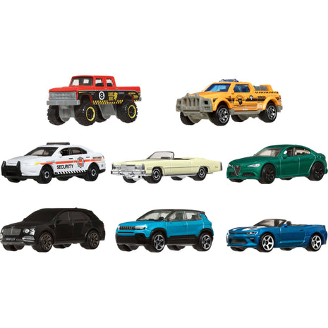 Matchbox 8-Pack Die-Cast Vehicles with 1 Exclusive (Styles May Vary) | 8 themed 1:64 scale die-cast vehicles incl. 1 exclusive, styles may vary, no batteries, Ages 3+