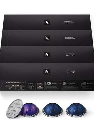 Nespresso Capsules Vertuo, Espresso Bold Variety Pack, Medium and Dark Roast Coffee, 40-Count Espresso Pods, Brews 1.35oz.