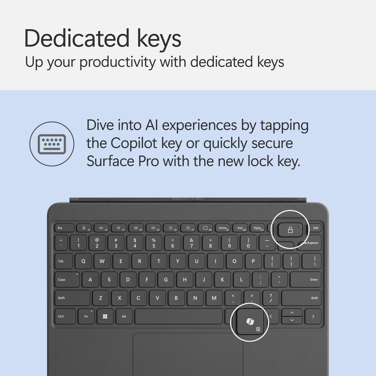 Microsoft Surface Pro Keyboard for Surface Pro 12" Device, Keyboard Only, Alcantara Material, Slate