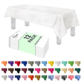 Grandipity 12 Pack Premium Disposable Plastic Tablecloth 54 Inch. x 108 Inch. with 0.3mm Thickness Table Cover - White