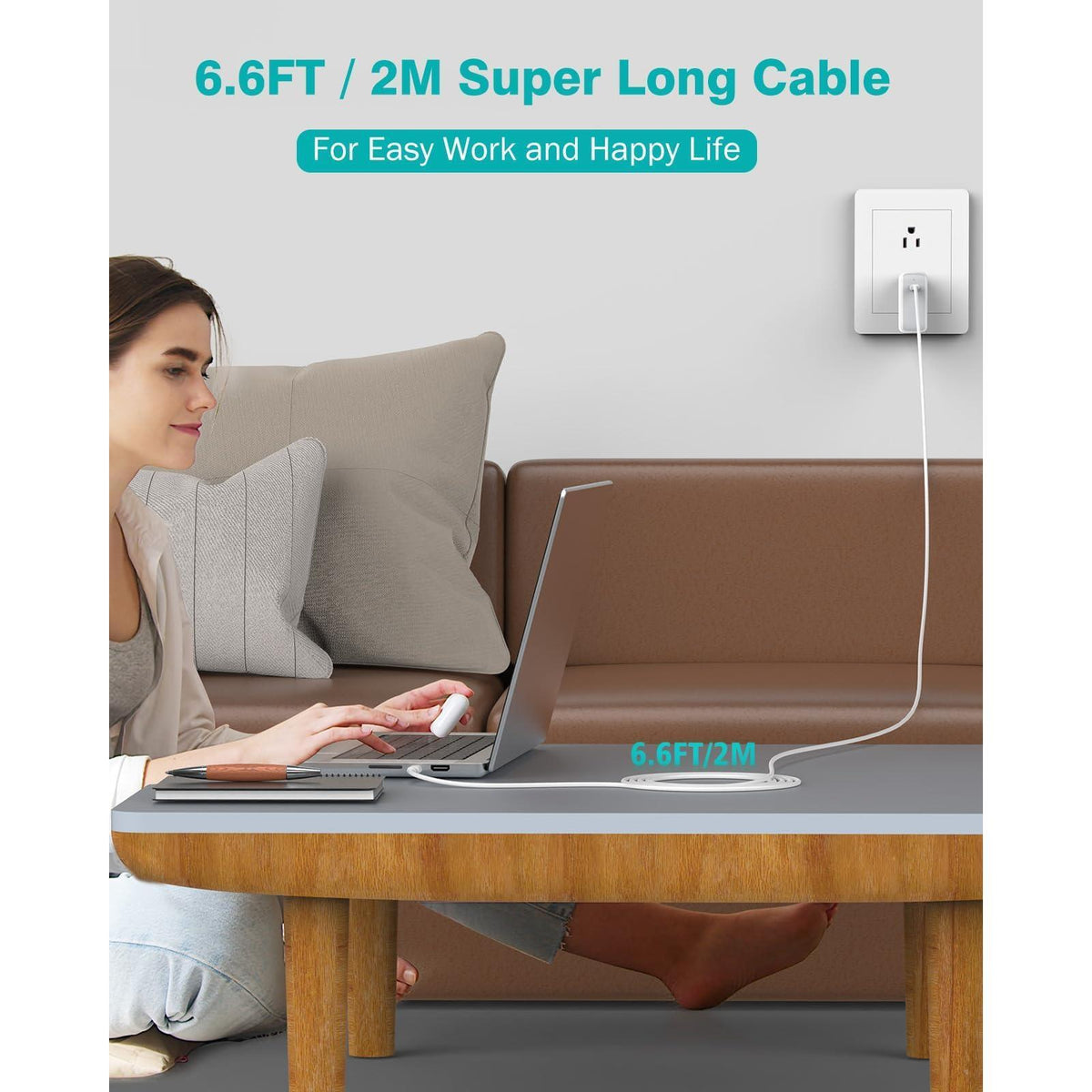 Charger for MacBook Air MacBook Pro 13 14 15 16 inch 2025 2024 2023 2022 2021 2020, M1 M2 M3 M4 Laptop 70W USB C Power Adapter, iPad, LED, 6.6FT USB-C Cable, Charging as Fast as Original Quality