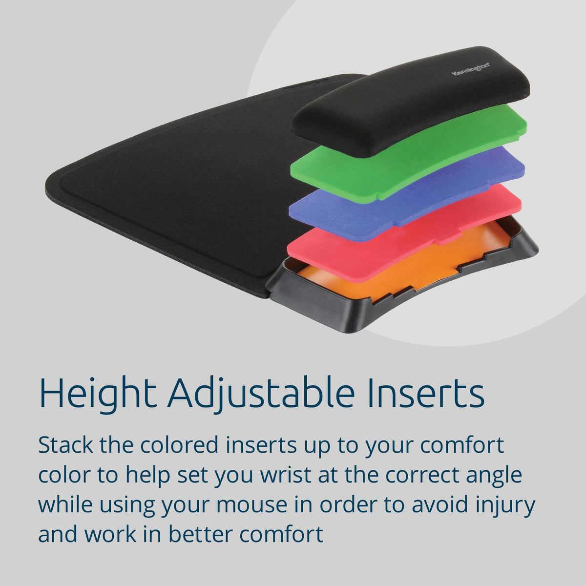 Kensington SmartFit Mouse Pad with Ergonomic Wrist Rest (K55793AM), Black, 10.4" x 10.3"
