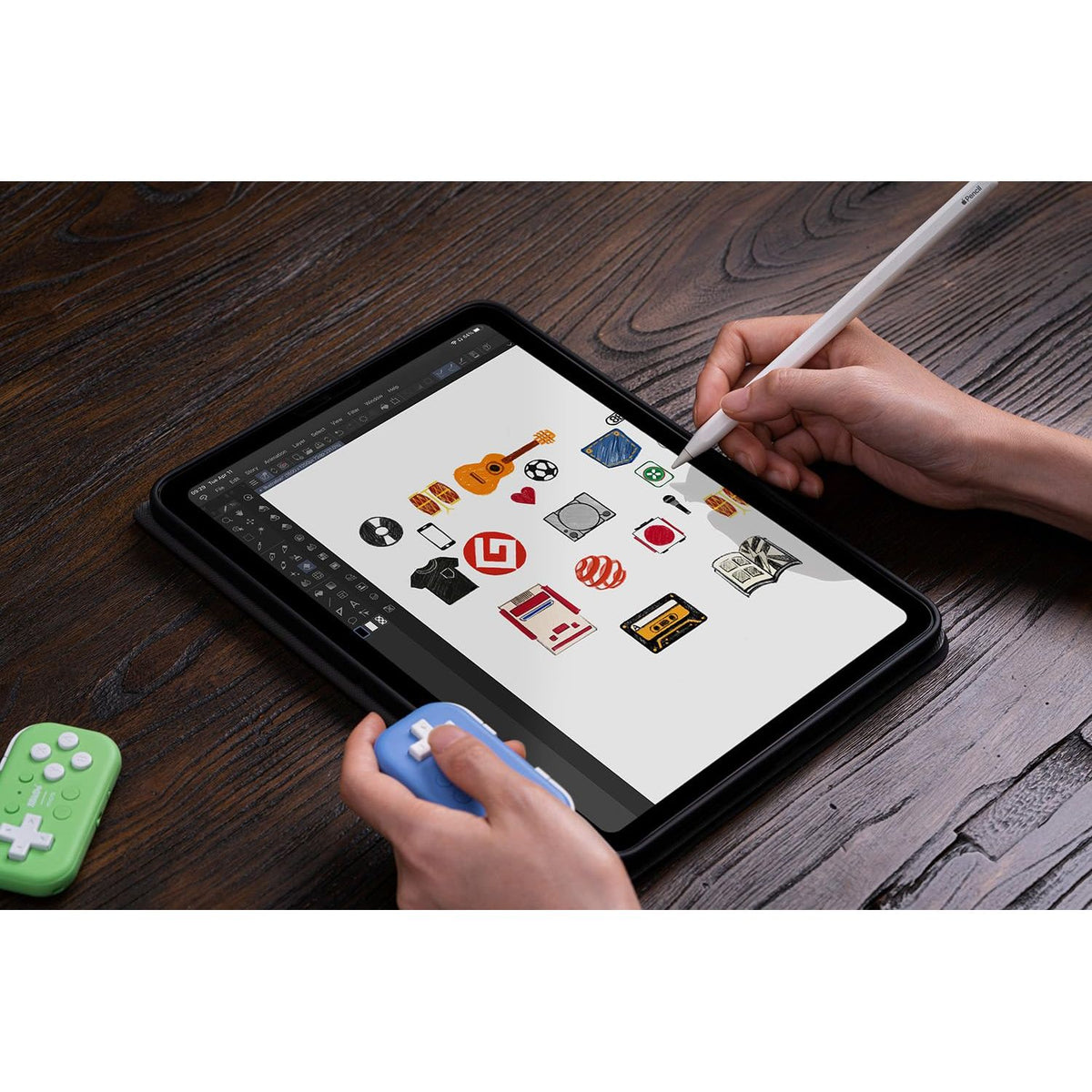 Nargos 8BitDo Micro Bluetooth Key Chain Sized Mini Controller for Nitendo Switch, Windows, Android and macOS (Micro- Green)