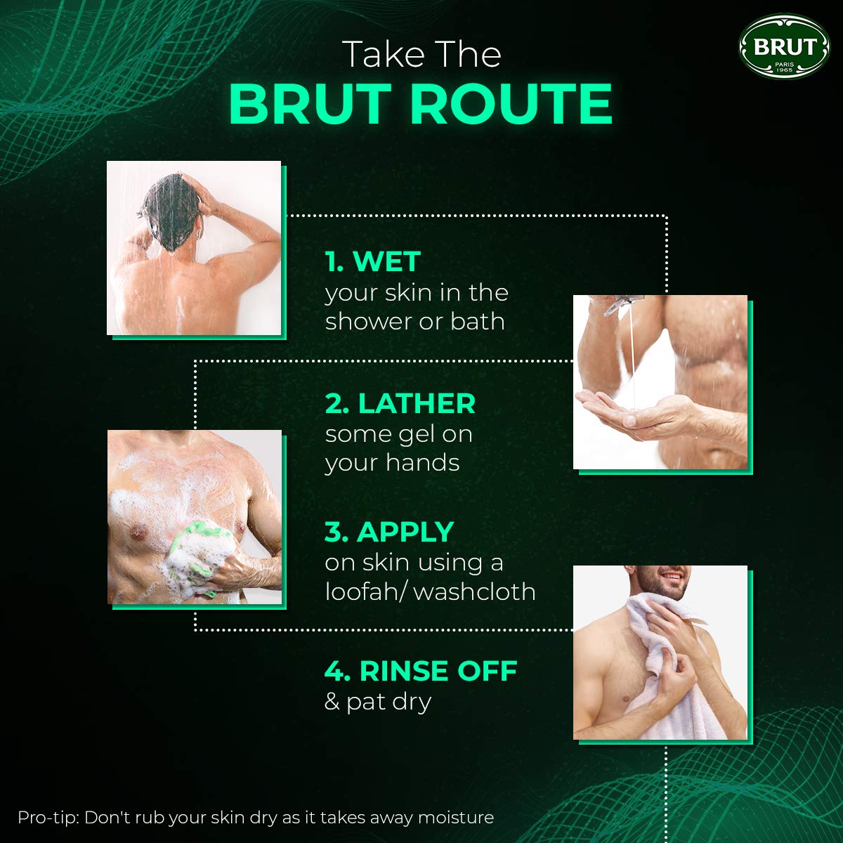 Brut Original Deodorant 200ml + Brut Original All - In- one Hair & Body Shower Gel 500ml