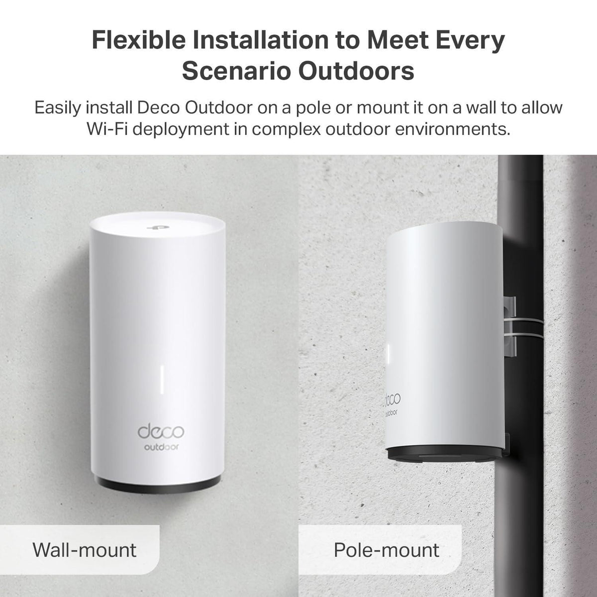 TP-Link Deco Outdoor Mesh WiFi (Deco X50-Outdoor), AX3000 Dual Band WiFi 6 Mesh, 2 Gigabit PoE Ports, 802.3at PoE+,Weatherproof, Works with All Deco Mesh WiFi, Pole/Wall/Tabletop Mount Options,1-Pack