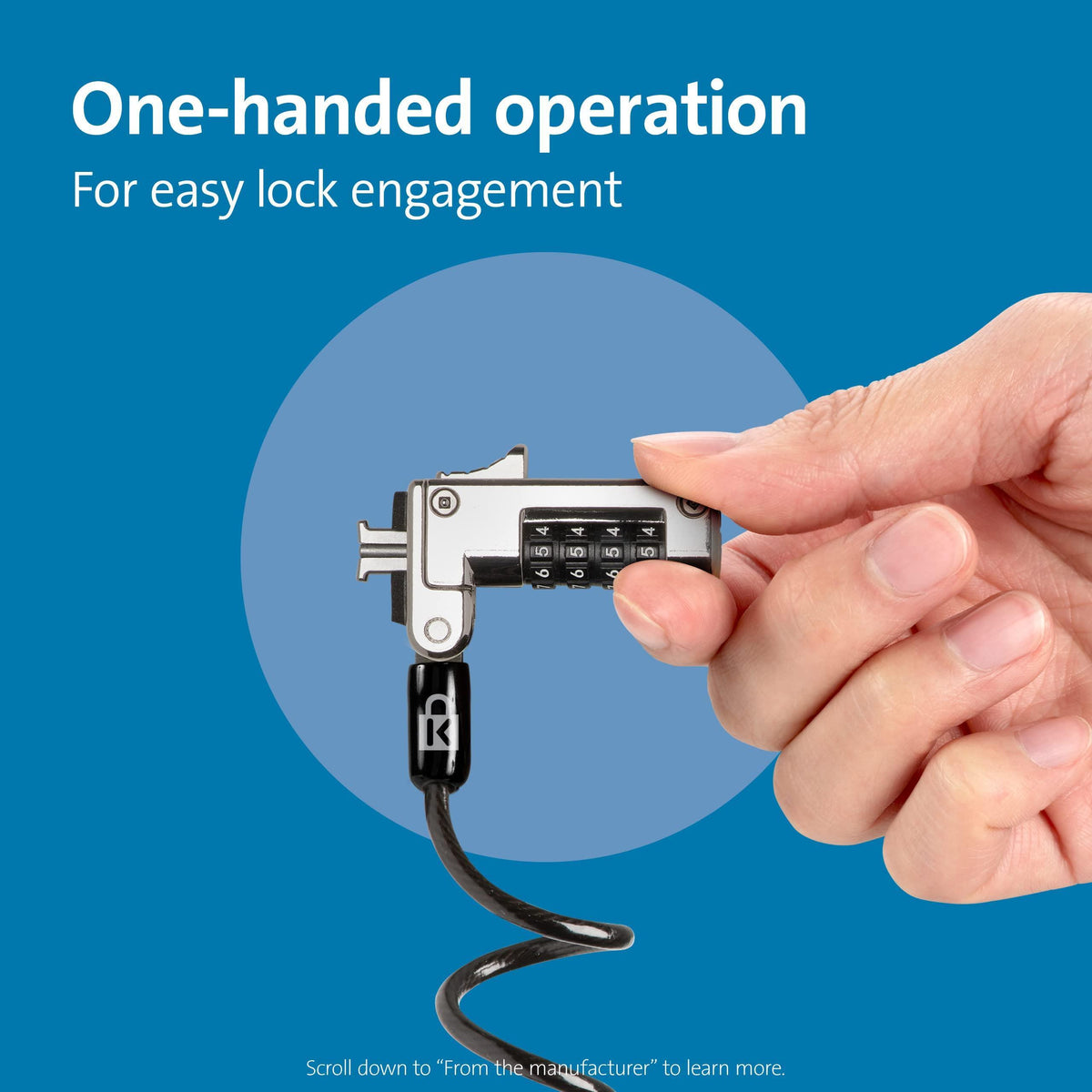 Kensington Slim Portable Combination Lock for Standard Slot (K60625WW)