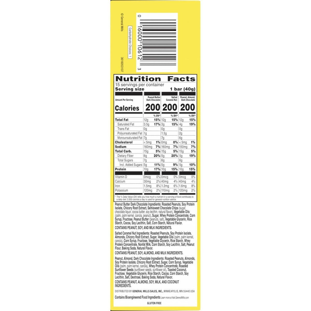 Nature Valley Protein Chewy Snack Bars, Variety Pack, 15 Bars, 21.3 oz