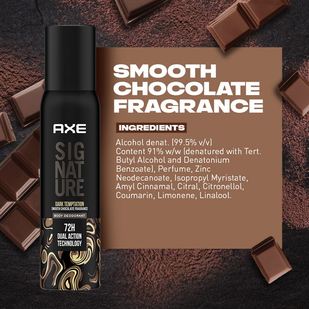 AXE Signature Dark Temptation Long Lasting No Gas Body Deodorant Spray For Men 200 Ml