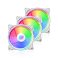 Pano-Mounts 12025ARGBWHI 120 mm 5V 800-1600 RPM ARGB 4 Pin PWM PC Computer CPU Case Cooler Fan - White - Pack of 3