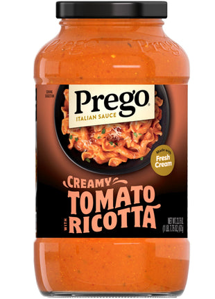 Prego Creamy Tomato Pasta Sauce With Ricotta Cheese, 24 oz Jar