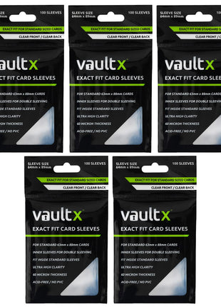 Vault X Exact Fit Trading Card Sleeves, Soft, High Clarity, Perfect Fit Inner Sleeves, Collectible Card Games, Sports, TCG (500 Pack)