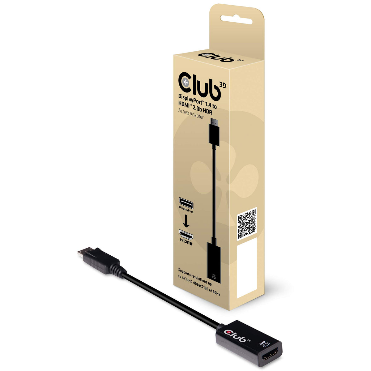 Club 3D CAC-1080 DisplayPort 1.4 to HDMI 2.0b HDR Active Adapter M/F