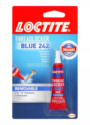 Loctite Threadlocker Blue 242 - Removable Thread Lock Glue for Nuts, Bolts, & Fasteners, Medium Strength Screw Glue to Prevent Loosening & Corrosion - 6 ml, 1 Pack