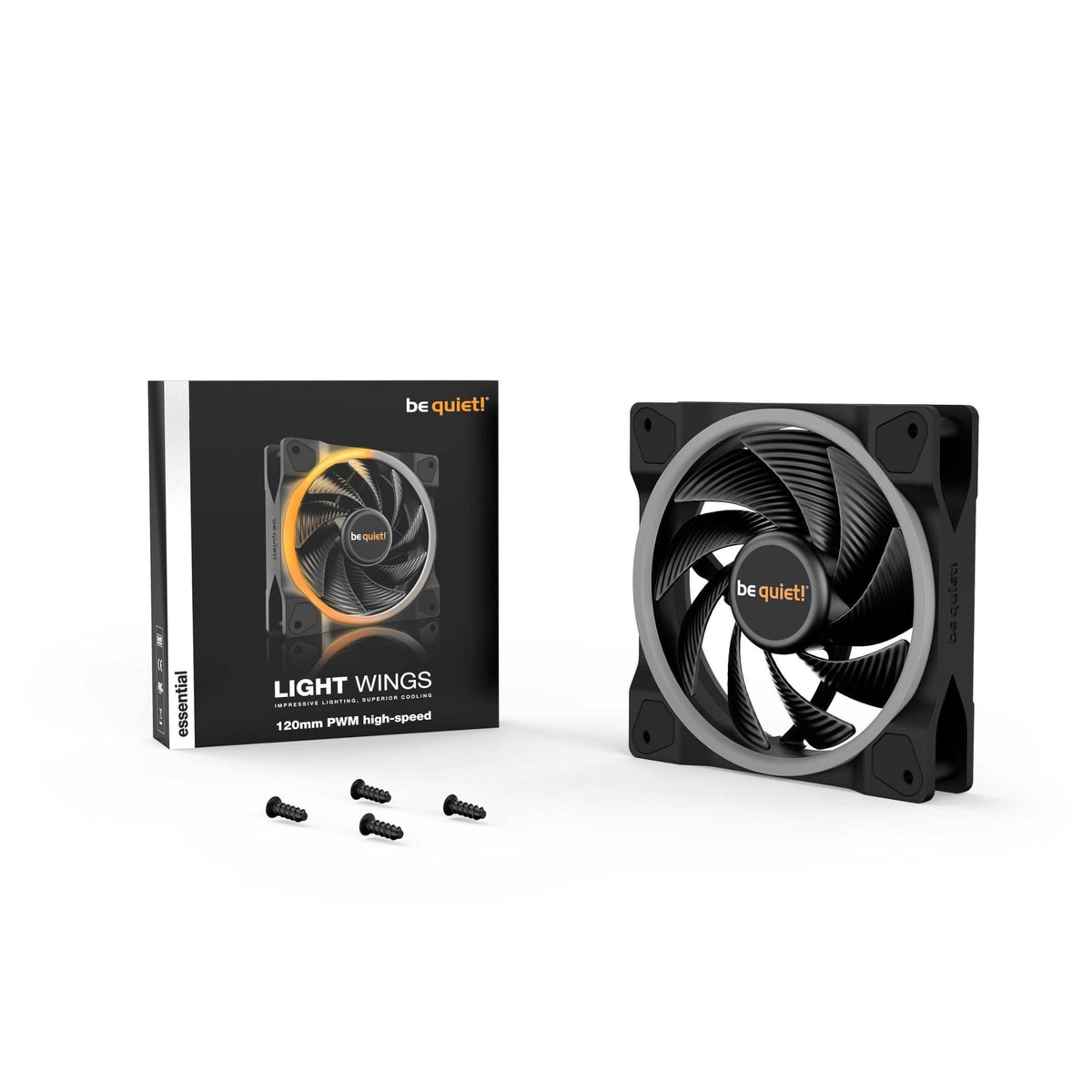be quiet! Light Wings 120mm PWM High Speed Low Noise Premium ARGB Cooling Fan | 4-Pin | Ideal for Radiators and Heat Syncs | Black | BL073