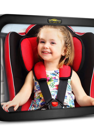 Baby Car Mirror, DARVIQS Car Seat Mirror, Safely Monitor Infant Child in Rear Facing Cars Seat, Wide View Shatterproof Adjustable Acrylic 360°for Backseat, Crash Tested and Certified for Safety