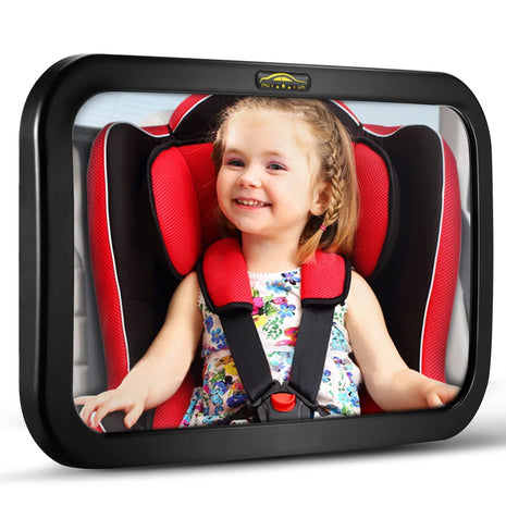 Baby Car Mirror, DARVIQS Car Seat Mirror, Safely Monitor Infant Child in Rear Facing Cars Seat, Wide View Shatterproof Adjustable Acrylic 360°for Backseat, Crash Tested and Certified for Safety