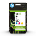 HP Original 910 Cyan, Magenta, Yellow / 910XL Black Ink Cartridges (4-Pack) | Works OfficeJet 8010, 8020 Series OfficeJet Pro 8020, 8030 Series | Eligible for Instant Ink | 3JB41AN