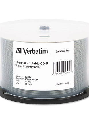 Verbatim 94755 Cd-R Discs 700Mb/80Min 52X Spindle White 50/Pack (Ver94755)