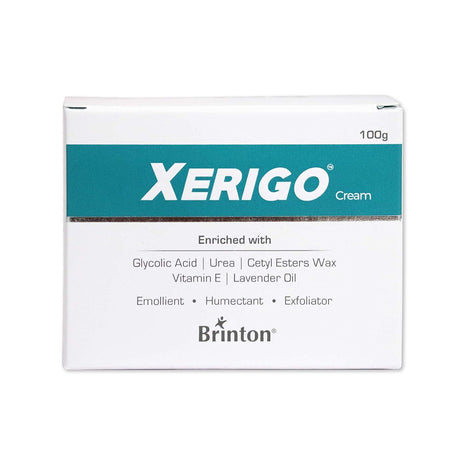 Brinton Xerigo Intense Skin Moisturizing Cream with Exfoliating Ingredients for Cracked Feet, Lavender, 100 g