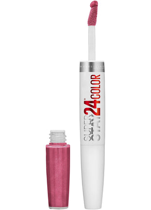 Maybelline Super Stay 24, 2-Step Liquid Lipstick Makeup, Long Lasting Highly Pigmented Color with Moisturizing Balm, Blush On, Pink, 1 Count