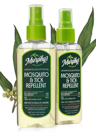 Murphy's Naturals Mosquito & Tick Bug Repellent Spray, Oil of Lemon Eucalyptus for Skin + Outdoor Gear, 4 Ounce Pump, 2-Pack