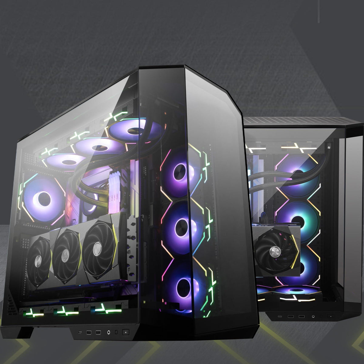 MSI MAG PANO 100L PZ - Premium Mid-Tower Gaming PC Case - Tempered Glass Side Panel - Liquid Cooling Support up to 360mm Radiator - Vented Front Panel