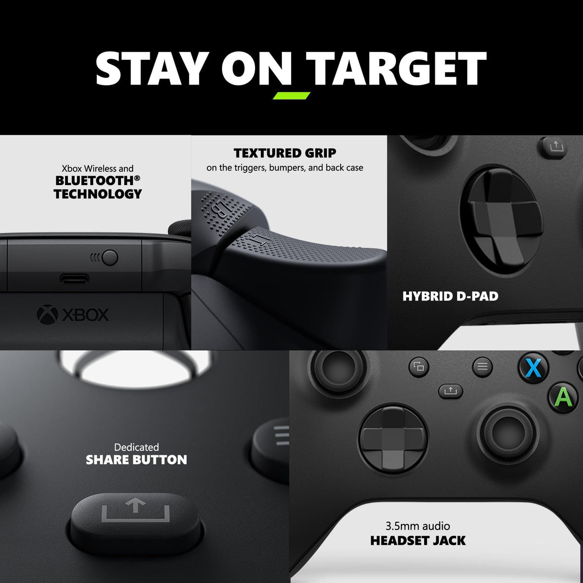 Xbox Core Wireless Gaming Controller – Carbon Black Series X|S, One, Windows PC, Android, and iOS