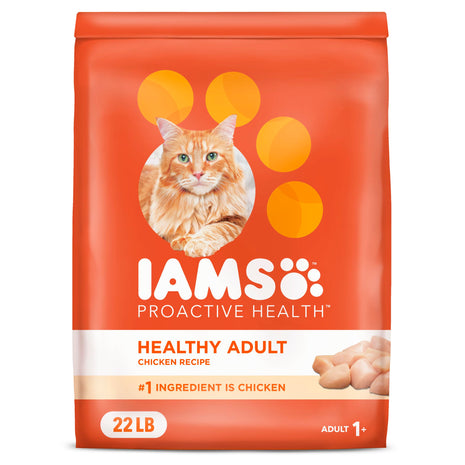 IAMS Proactive Health Dry Cat Food, Healthy Cat Food Dry Recipe for Adults, with Chicken 22 lb. Bag