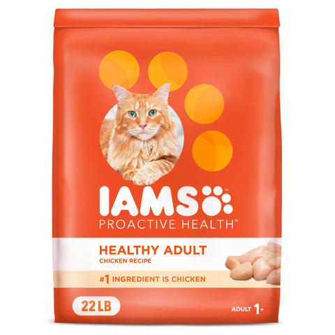 IAMS Proactive Health Adult Healthy Dry Cat Food with Chicken, 22 lb. Bag