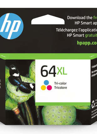 HP 64XL Tri-color High-yield Ink Cartridge for HP Printers | Works with Printer Series: ENVY Inspire 7950e; ENVY Photo 6200, 7100, 7800; Tango | Eligible for Instant Ink | N9J91AN