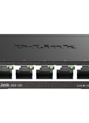 D-Link DGS-105, 5 Port Gigabit Ethernet Switch Unmanaged, Network Splitter, Silent Fanless, Network Hub, Sturdy Metal with Shielded Ports, Desktop/Wall Mount, QoS, Energy Saving, Plug and Play