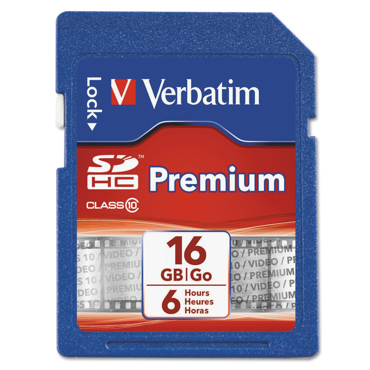 Verbatim 96808 Premium Sdhc Memory Card, Class 10, 16Gb