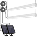 hykolity Solar Powered Shop Light with Motion Sensor, 3FT 17W (100-Watt Equivalent),Integrated LED IP65 Waterproof Outdoor Motion Sensor Shop Light for Garage, Barn, House - 2 Pack