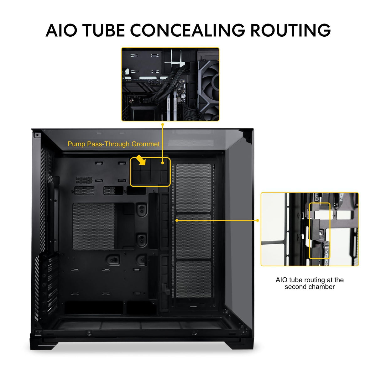 Lian Li O11 Vision Compact Black-Steel-Tempered Glass ATX Mid Tower Computer Case-Back Connect Support-O11VPX