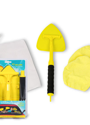 Invisible Glass 95160 Reach & Clean Glass Windshield Cleaner Tool Kit With Extendable Handle, (2) Reusable Quick Change Microfibers, and Storage Bag for Auto Windshield, Trucks, SUVs, RVs, and Windows
