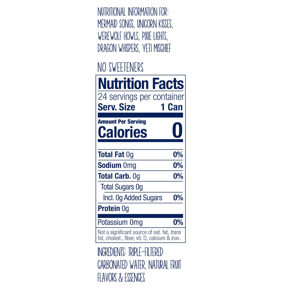 Polar Seltzer Jr Variety Pack, 7.5 fl oz cans, 24 pack, Six Flavors, Mini Cans, No Sugar, No Sweeteners