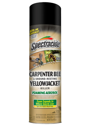 Spectracide Carpenter Bee And Ground-Nesting Yellowjacket Killer Foaming Aerosol 16 Ounces, Expands To Where Insects Live