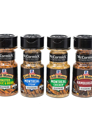 McCormick Grill Mates Spices, Everyday Grilling Variety Pack (Montreal Steak, Montreal Chicken, Roasted Garlic & Herb, Hamburger), 4 Count