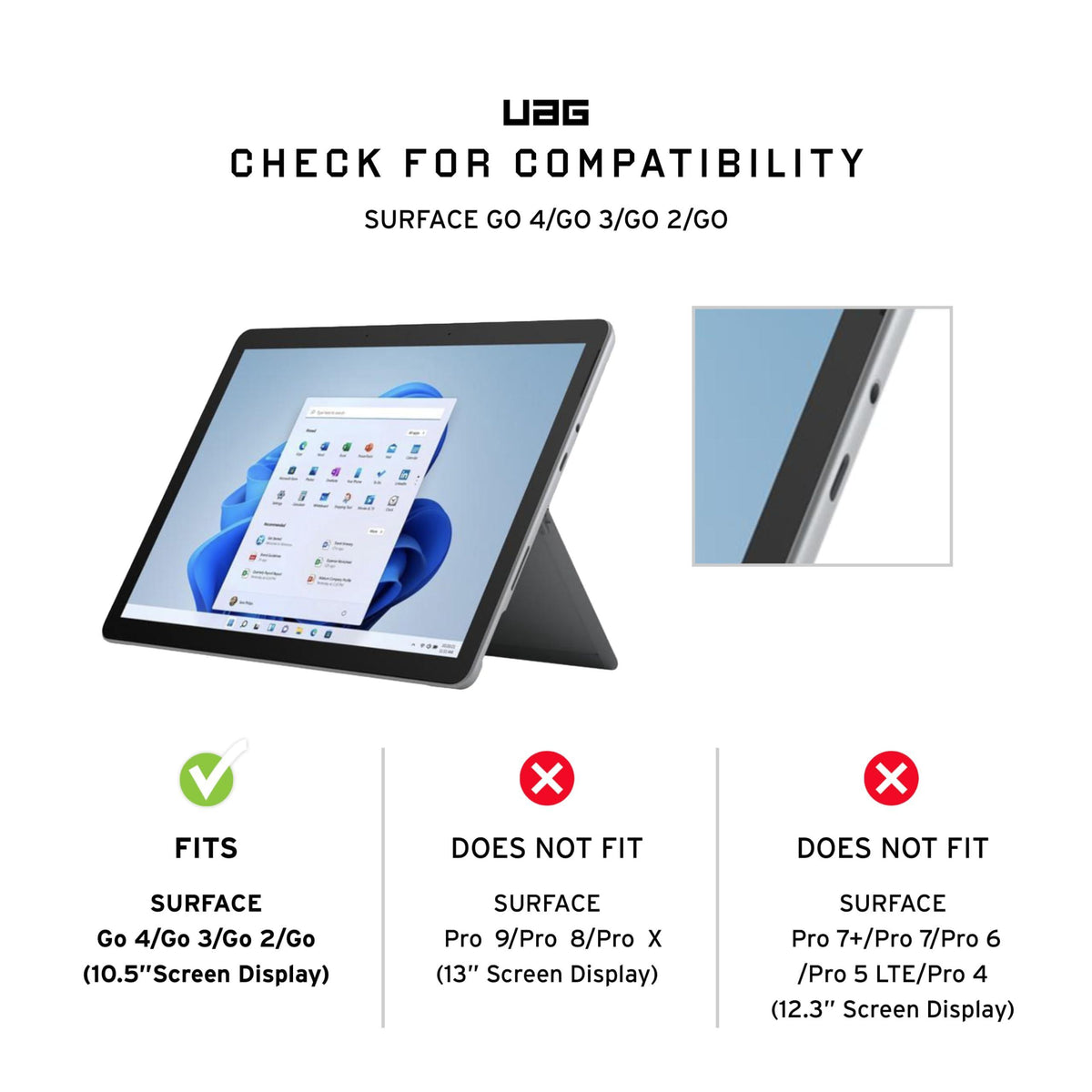 URBAN ARMOR GEAR UAG Designed for Microsoft Surface Go 4/ Surface Go 3 / Surface Go 2 / Surface Go Case 10.5" Metropolis Rugged Aluminum Kickstand Military Drop Tested Protective Cover Black