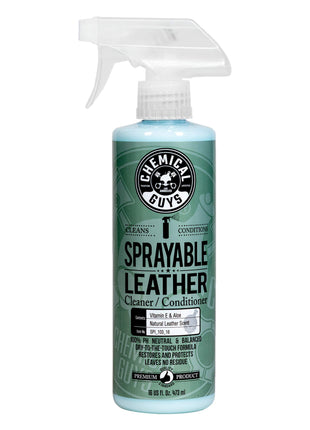 Chemical Guys Sprayable Leather Cleaner and Conditioner in One - Cleans, Conditions, and Protects Leather, Vinyl, Faux & More, Safe for Cars, Furniture & Apparel - 16 oz