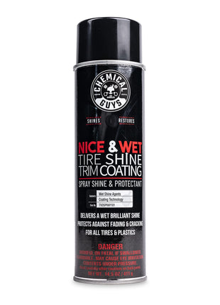 Chemical Guys TVDSPRAY101 Nice & Wet Tire Shine Trim Coating for Rubber, Plastic and Vinyl, Safe for Cars, Trucks, SUVs, Motorcycles, RVs & More, 14.5 fl oz