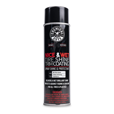 Chemical Guys TVDSPRAY101 Nice & Wet Tire Shine Trim Coating for Rubber, Plastic and Vinyl, Safe for Cars, Trucks, SUVs, Motorcycles, RVs & More, 14.5 fl oz