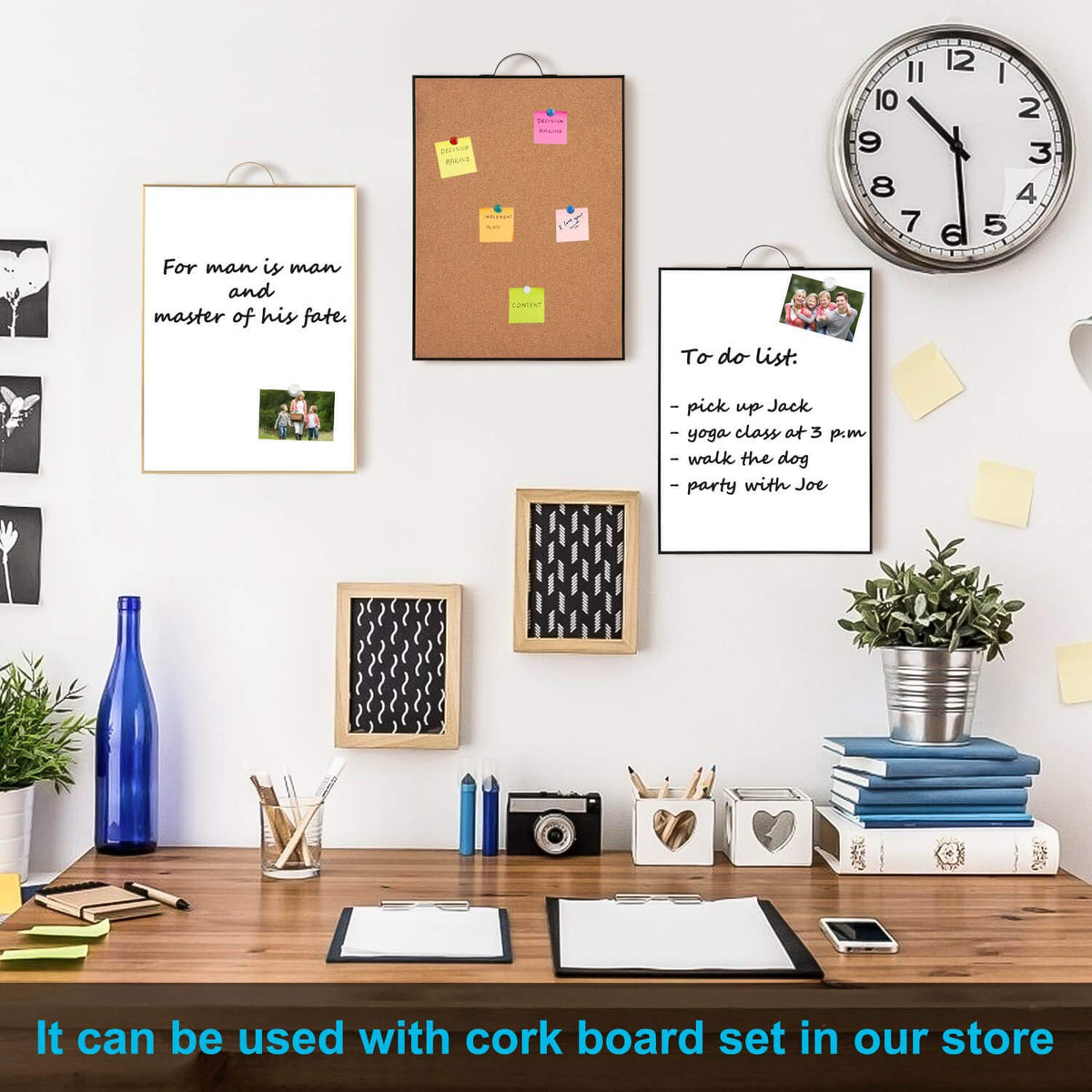 TSJ OFFICE Small White Board - 16" X 12" Portable Black Aluminum Framed Whiteboard, Magnetic Dry Erase Board with a Handle, to Do List Notepad for Office, Home, School