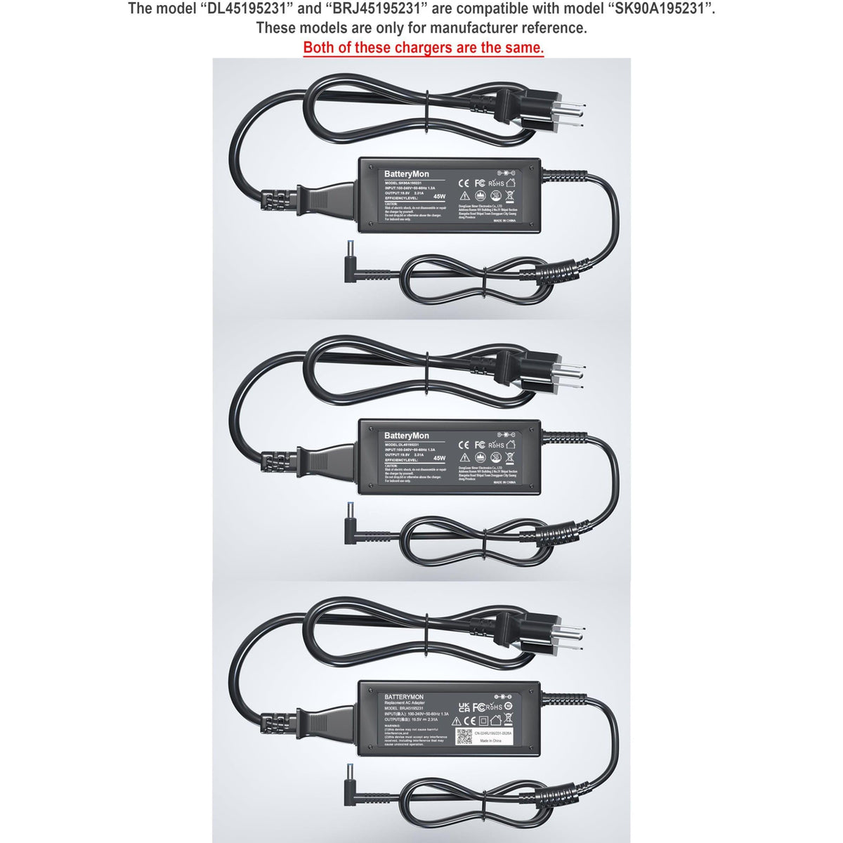 45W 19.5V 2.31A Laptop Power Adapter Charger Compatible with HP 741727-001 721092-001 719309-001 HSTNN-DA40 ADP-45WD B, Pavilion TouchSmart 11 13 15 Stream 14 13 Notebook Charging Cord with Blue Tip